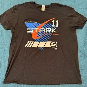 Iron Man Team Stark Racing Men’s X-Large T-shirt Marvel Black Vintage MCU